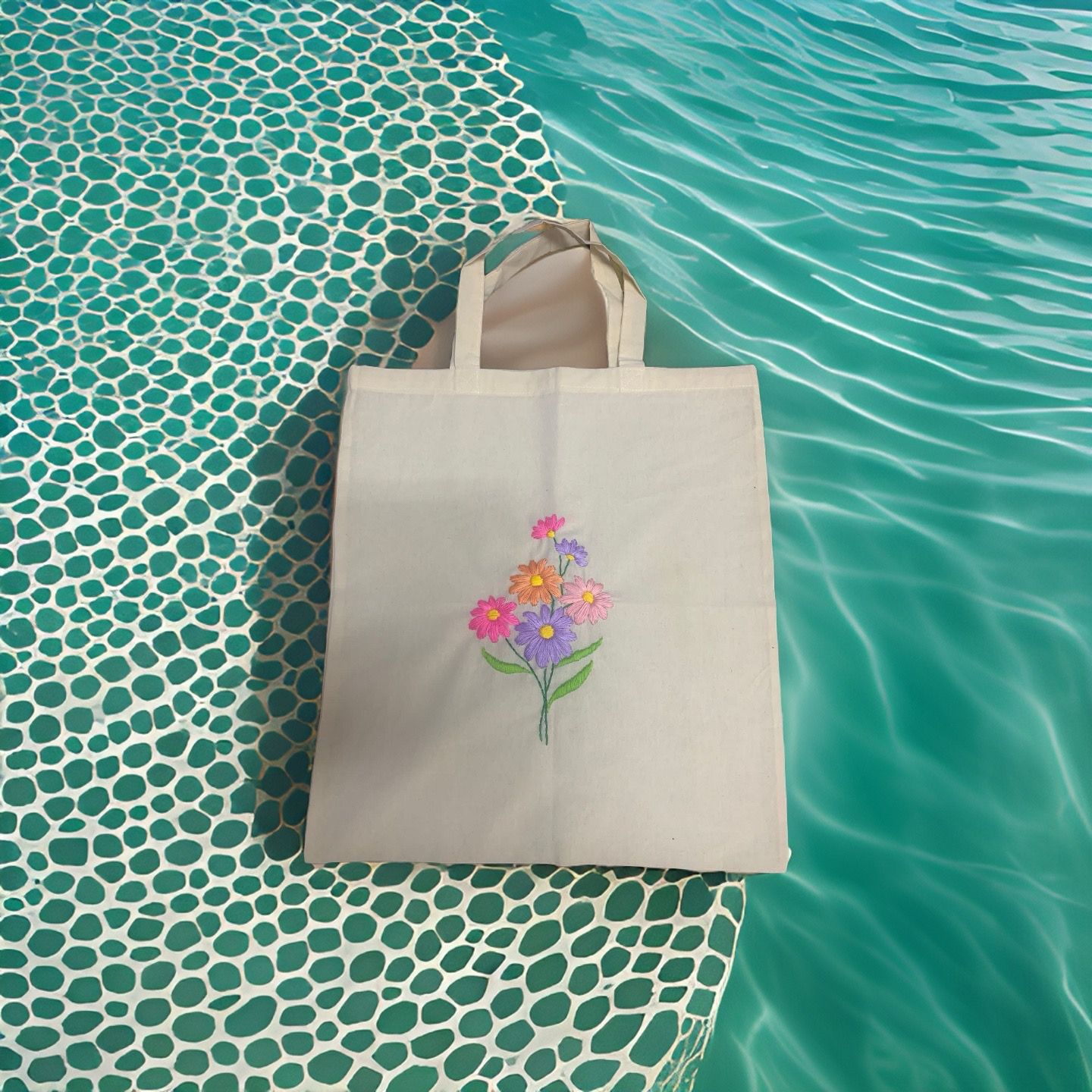 Blossom Embroidered Canvas Tote Bag