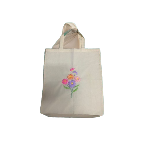 Blossom Embroidered Canvas Tote Bag